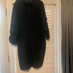 Eloquii Puff Sleeve V-neck Dress